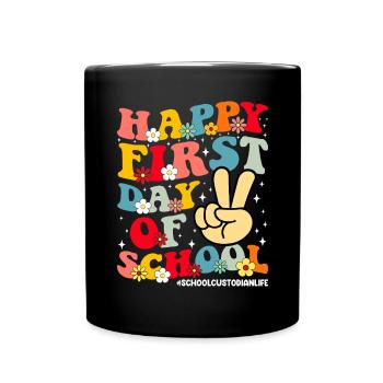 Bon premier jour de gardien d’école drôle - Mug uni - noir - Devant