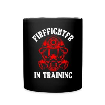 Feuerwehrmann in der Ausbildung Ersthelfer Zukunft - Tasse einfarbig - Schwarz - Vorne