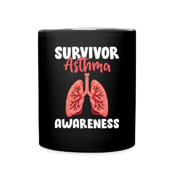 Survivant de l’asthme Sensibilisation Ruban Gris - Mug uni - noir - Devant