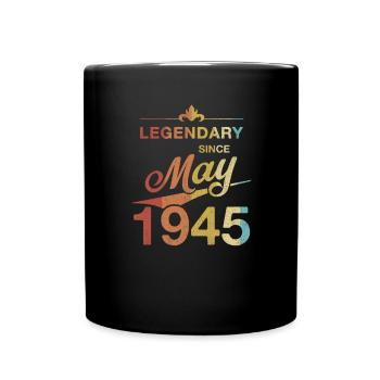 80th Birthday Legendary since May 1945 Volume 45 - Full Colour Mug - black - Front