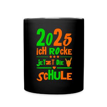 School Child 2025 Young Girls School Enrollment 2025 Decoration - Full Colour Mug - black - Front