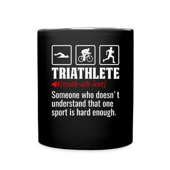 Triathlet Lustige Definition Schwimmen Rad Laufen - Tasse einfarbig - Schwarz - Vorne