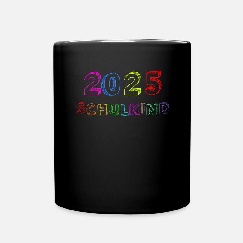 Schulkind 2025 Junge Mädchen Einschulung 2025 Deko - Tasse einfarbig - Schwarz