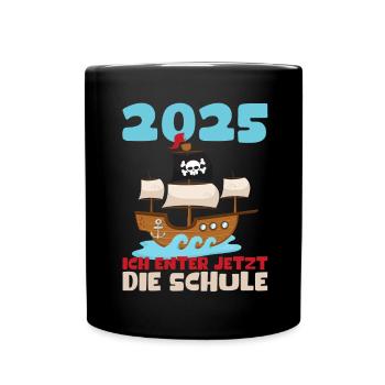 School Child 2025 Young Girls School Enrollment 2025 Decoration - Full Colour Mug - black - Front