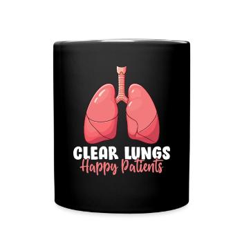 Poumons clairs Patients heureux Drôle RT Respiratoire - Mug uni - noir - Devant