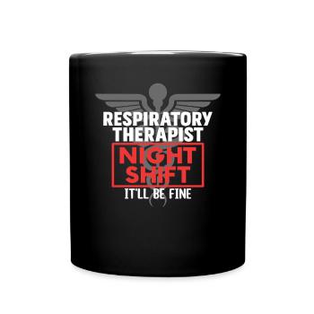 Quart de nuit Ce sera bien Drôle RT Respiratoire - Mug uni - noir - Devant