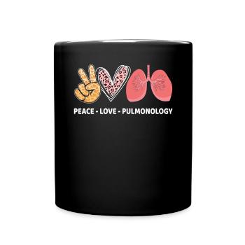 Paix Amour Pneumologie Drôle Peds RT Respiratoire - Mug uni - noir - Devant