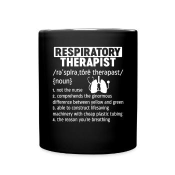 Respiratory Therapist Funny Definition Pulmonary - Full Colour Mug - black - Front