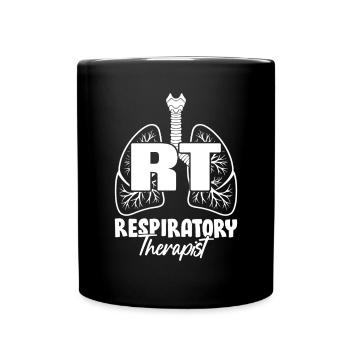 RT Atemtherapeut Lustige Pneumologie Lunge - Tasse einfarbig - Schwarz - Vorne