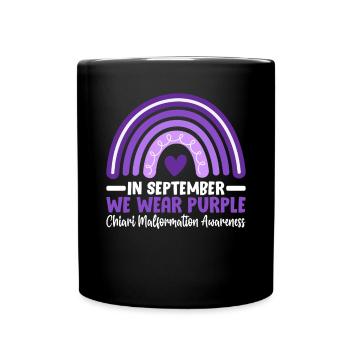 Chiari Malformation Purple Ribbon Cerebellum ACM - Full Colour Mug - black - Front
