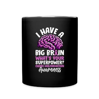 I Have A Big Brain Purple Chiari Malformation - Full Colour Mug - black - Front