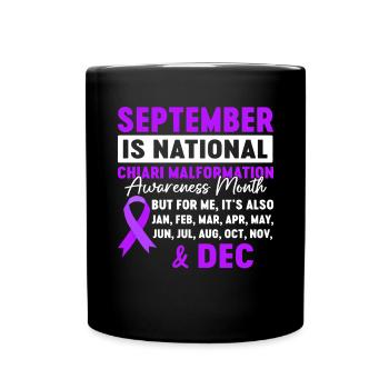 Chiari Malformation Awareness Month Purple Chiari - Full Colour Mug - black - Front