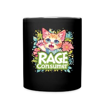 Cat Rage Consumes Me Humor Meme - Tasse einfarbig - Schwarz - Vorne