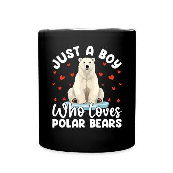 Just A Boy Who Loves Polar Bears Marine Arctic - Full Colour Mug - black - Front