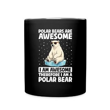 Polar Bears Are Awesome Marine Mammals Bear - Full Colour Mug - black - Front
