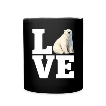 Love Funny Polar Bear White Marine Mammal Arctic - Full Colour Mug - black - Front