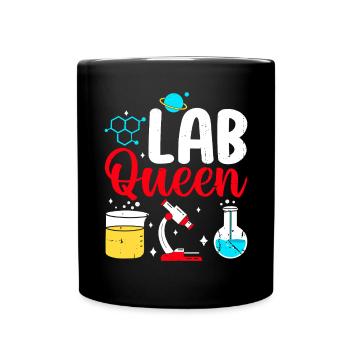 Lab Queen Labortechnikerin MLS CLS Lustig - Tasse einfarbig - Schwarz - Vorne