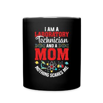 Laboratory Technician And A Mom Funny Medical - Full Colour Mug - black - Front