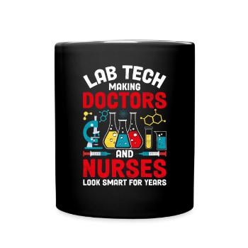 Technicien de laboratoire MLS CLS Technologue médical drôle - Mug uni - noir - Devant
