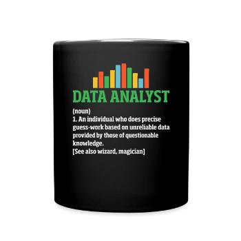 Data Analyst Drôle Définition Tableur Données - Mug uni - noir - Devant