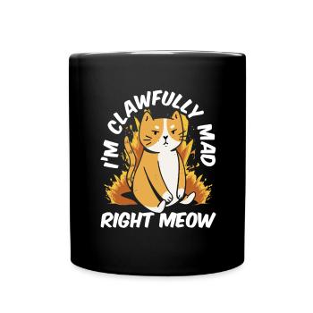 Cat Fat Fat Cat Humor Meme - Full Colour Mug - black - Front
