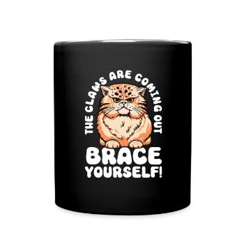 Cat Fat Fat Cat Humor Meme - Full Colour Mug - black - Front