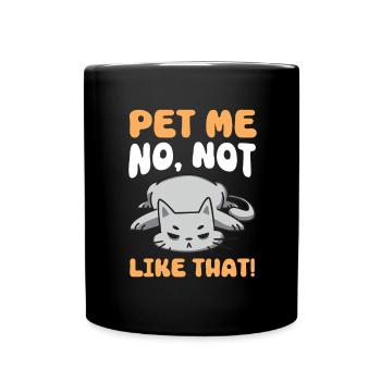 Cat Fat Fat Cat Humor Meme - Full Colour Mug - black - Front