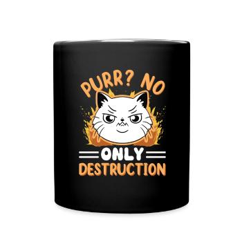 Cat Fat Fat Cat Humor Meme - Full Colour Mug - black - Front