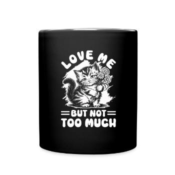 Cat Fat Fat Cat Humor Meme - Full Colour Mug - black - Front
