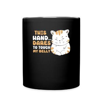 Cat Fat Fat Cat Humor Meme - Full Colour Mug - black - Front
