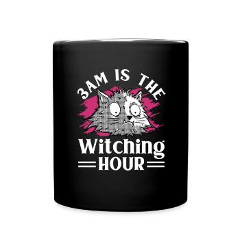 Cat Fat Fat Cat Humor Meme - Full Colour Mug - black - Front
