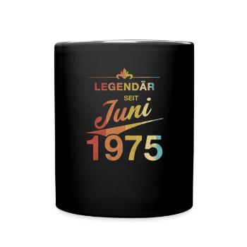 50th Birthday Legendary since June 1975 Volume 75 - Full Colour Mug - black - Front
