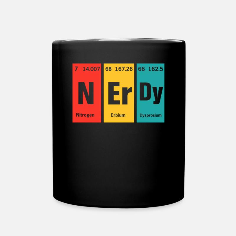 Nerdy Elements Nerd Scientist Retro Funny - Full Colour Mug - black