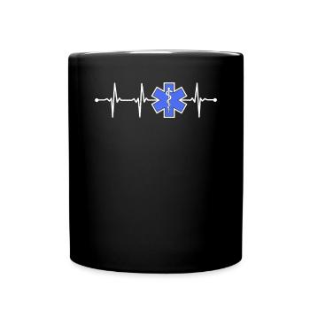 EMT Heartbeat First Responder Paramedic - Full Colour Mug - black - Front