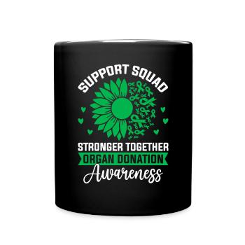 L’escouade de soutien Plus forts ensemble Ruban vert - Mug uni - noir - Devant