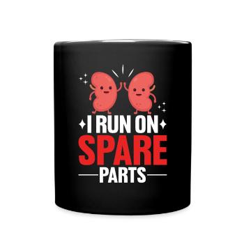 Je roule avec des pièces de rechange Rein Ruban Vert Rein - Mug uni - noir - Devant