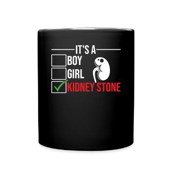 Its A Kidney Stone Green Ribbon Funny Kidney - Full Colour Mug - black - Front