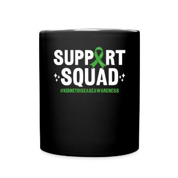 Support Squad Green Ribbon Kidney Transplant - Full Colour Mug - black - Front