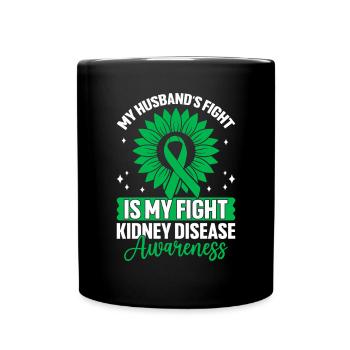 Le combat de mon mari est mon combat Green Ribbon Kidney - Mug uni - noir - Devant