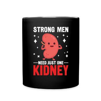 Drôle de sensibilisation au cancer du rein Green Ribbon Rein - Mug uni - noir - Devant