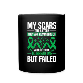 Mes cicatrices racontent une histoire Green Ribbon Kidney Disease - Mug uni - noir - Devant