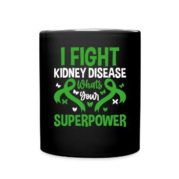 Je lutte contre les maladies rénales Green Ribbon Cancer du rein - Mug uni - noir - Devant