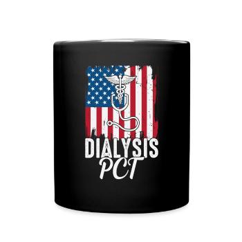 Dialyse PCT USA Flagge Hämodialyse Patientenversorgung - Tasse einfarbig - Schwarz - Vorne