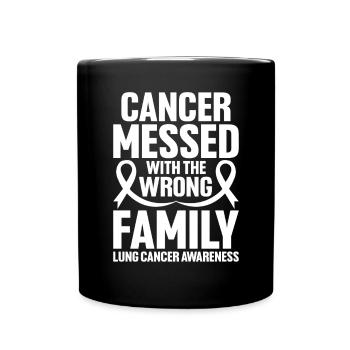 Le cancer a joué avec la mauvaise famille Ruban blanc - Mug uni - noir - Devant
