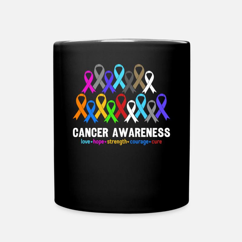 Sensibilisation au Cancer Rubans de Couleur Drôle Cancer - Mug uni - noir