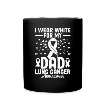 Je porte du blanc pour mon père Ruban blanc cancer du poumon - Mug uni - noir - Devant
