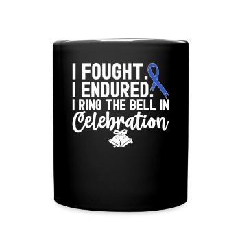 I Ring The Bell In Celebration Blue Ribbon Colon - Full Colour Mug - black - Front