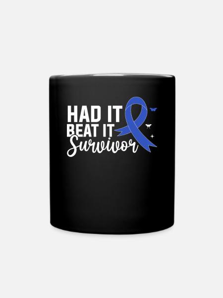 L’a battu Survivor Blue Ribbon Colorectal - Mug uni - noir