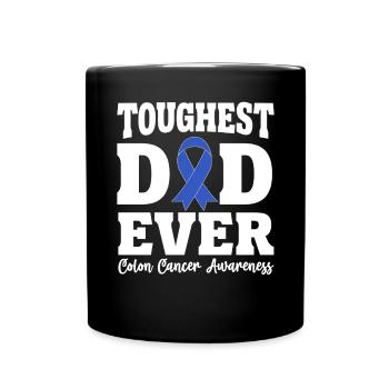 Le père le plus coriace de tous les temps Papa Blue Ribbon Cancer du côlon - Mug uni - noir - Devant