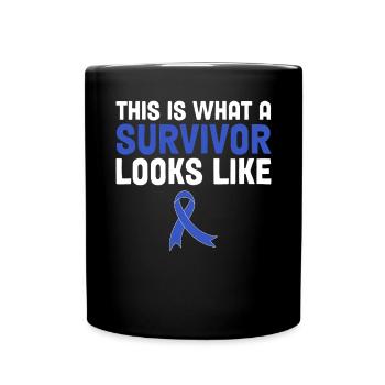 This Is What A Survivor Looks Like Blue Ribbon - Full Colour Mug - black - Front